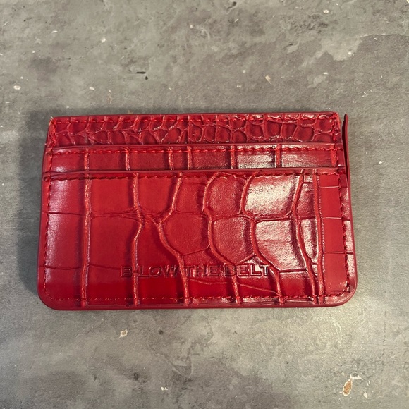 B-Low The Belt Red Croc Card Holder Wallet - Picture 1 of 6